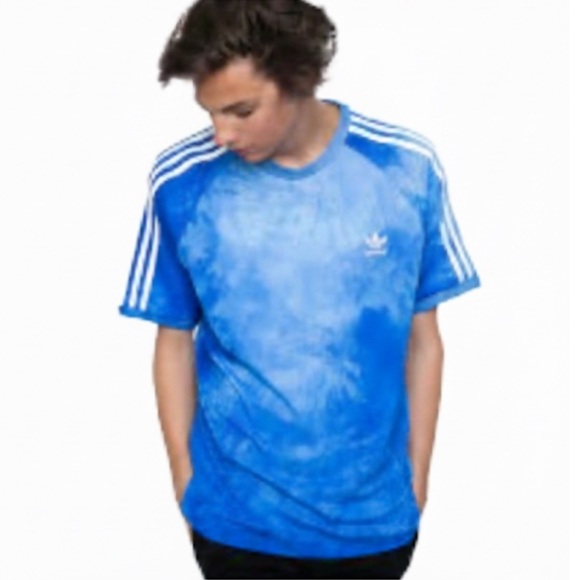 Adidas X Pharrell Williams “Hu Holi” Blue Tie Dye Shirt Large EUC! - Picture 1 of 9